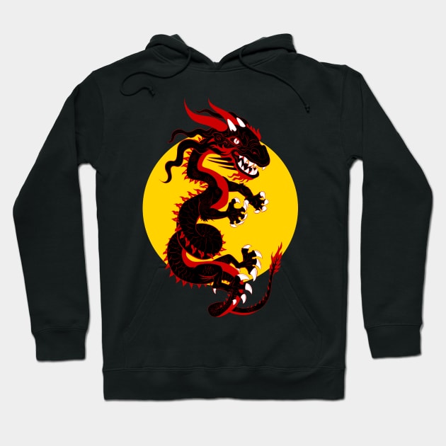 Black Dragon Hoodie by cartoonasaurus